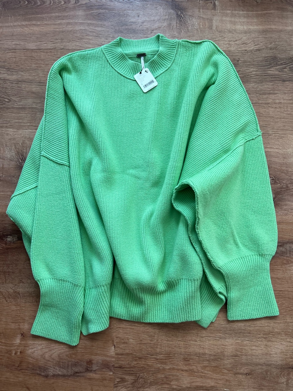 Free People Easy Street Sweater Size Large RT $128 NWT Arcadia Green